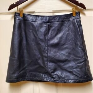Cupcakes And Cashmere Black 100% Leather Mini Skirt Size 4